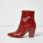 River Island Womens Snake Pointed Cone Heel Boots