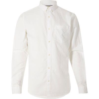 River Island Mens White Casual Oxford Shirt