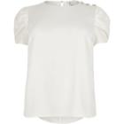 River Island Womens Plus White Puff Sleeve Blouse