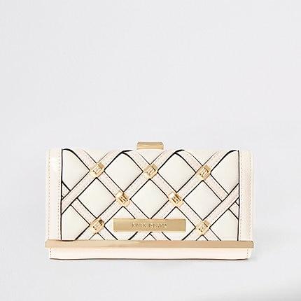 River Island Womens Stud Quilted Cliptop Purse