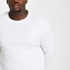 River Island Mens Big And Tall White Ribbed Crew Neck T-shirt