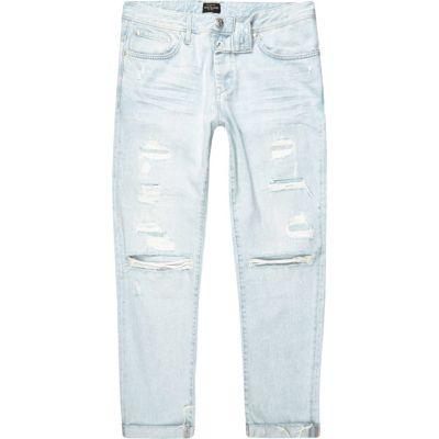 River Island Mens Wash Cody Ripped Loose Fit Jeans