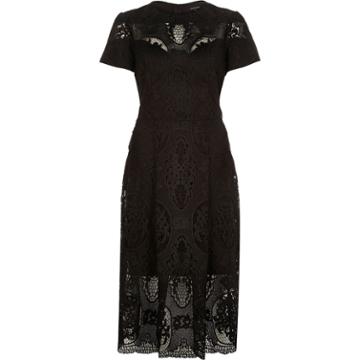 River Island Womens Short Sleeve Lace Midi Dress