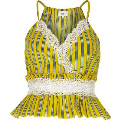 River Island Womens Stripe Lace Cami Top