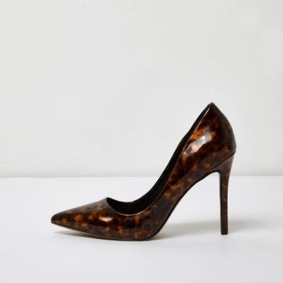 River Island Womens Tortoiseshell Court Shoes