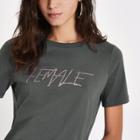 River Island Womens Sequin 'female' Print T-shirt