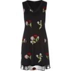 River Island Womens Mesh Floral Embroidered Mini Dress