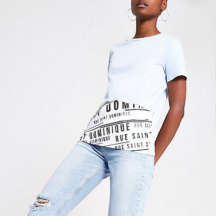 River Island Womens Ri Embellished Hem T-shirt