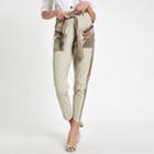 River Island Womens Satin Detail Belted Cargo Pants