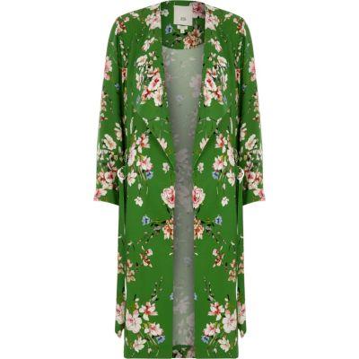 River Island Womens Petite Floral D-ring Side Duster Coat