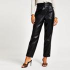 River Island Womens Faux Leather High Waisted Peg Trousers