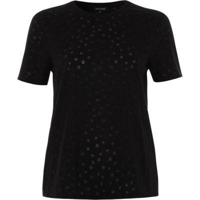 River Island Womens Star Print Burnout T-shirt