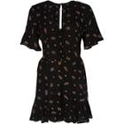River Island Womens Ditsy Floral Frill Sleeve Playsuit