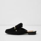 River Island Womens Fur Snaffle Backless Loafers