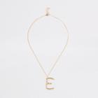 River Island Womens Gold Tone Large Initial 'e' Necklace