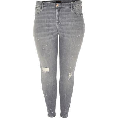River Island Womens Plus Wash Amelie Super Skinny Jeans