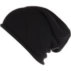 River Island Mensblack Knitted Slouchy Beanie Hat