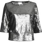 River Island Womens Silver Sequin Grazer Top