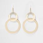 River Island Womens Gold Tone Double Hoop Link Earrings