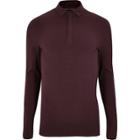 River Island Mens Maroon Muscle Fit Polo Top