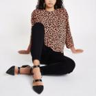 River Island Womens Leopard Print Loose Fit Top