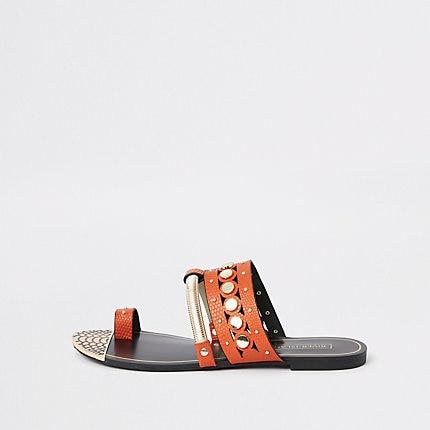 River Island Womens Trim Toe Ring Sandals