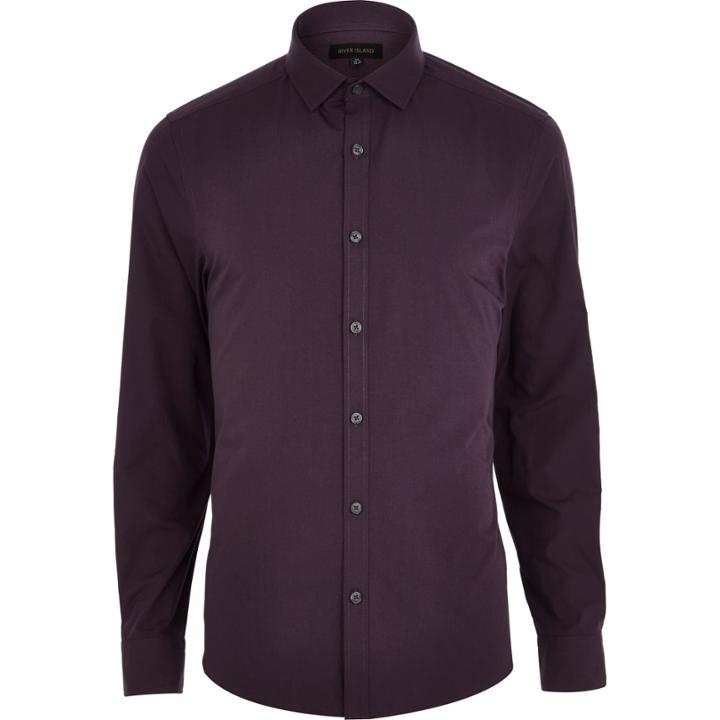 River Island Menspurple Long Sleeve Shirt