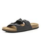 River Island Mensblack Double Strap Mule Sandals