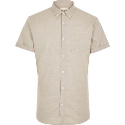 River Island Mens Marl Oxford Short Sleeve Shirt
