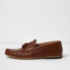 River Island Mens Leather Tassel Loafers