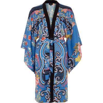 River Island Womens Floral Baroque Print Tie Waist Kimono
