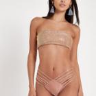 River Island Womens Bandeau Sequin Embellished Bikini Top
