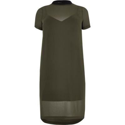 River Island Womens Plus Mesh Overlay Dress