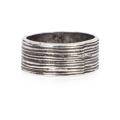 River Island Mens Metal Textured Ring