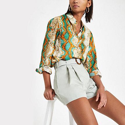 River Island Womens Snake Print Satin Shirt