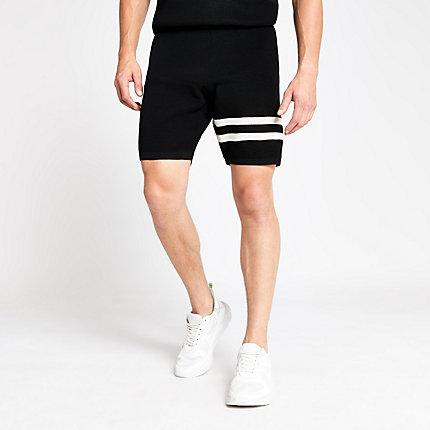 River Island Mens Slim Fit Knitted Stripe Short
