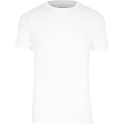 River Island Mens White Muscle Fit Crew Neck T-shirt Multipack