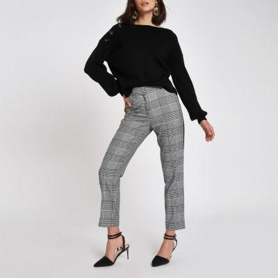 River Island Womens Rib Knit Button Shoulder Sweater