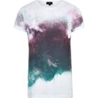 River Island Mens White Contrast Smudge Print T-shirt