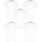 River Island Mens White Muscle Fit Crew Neck T-shirt 5 Pack