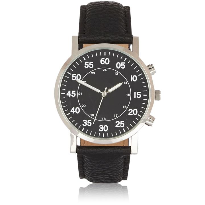 River Island Mensblack Minimal Watch