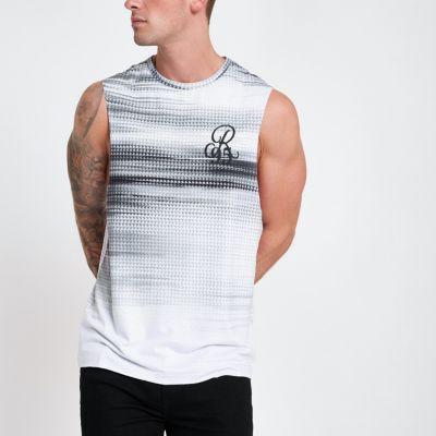 River Island Mens Fade Print Slim Fit Tank Tank