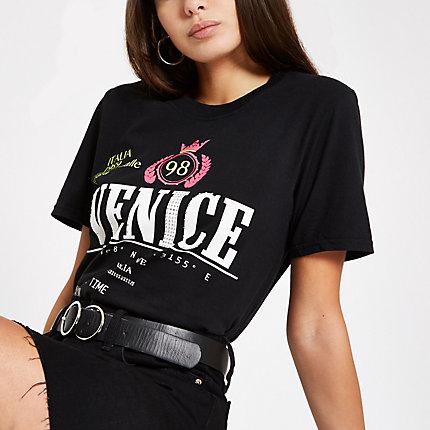 River Island Womens 'venice' Embellished T-shirt