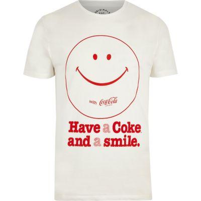 River Island Mens White Jack And Jones 'coke' Print T-shirt