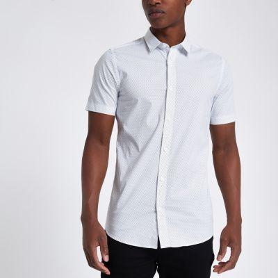 River Island Mens Only And Sons White Short Sleeve Print Shirt