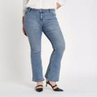 River Island Womens Plus Wash High Rise Flare Jeans
