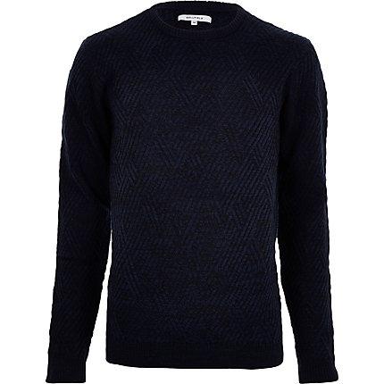 Mens Bellfield Textured Crew Neck Jumper