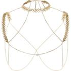 River Island Womens Gold Tone Chain Shoulder And Choker Harness