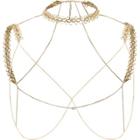 River Island Womens Gold Tone Chain Shoulder And Choker Harness