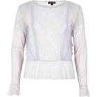 River Island Womens Mesh Lace Top